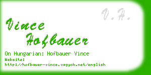 vince hofbauer business card